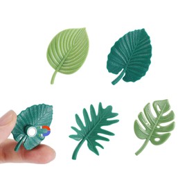 4pcs Plant Fridge Magnets, Monstera Plant Fridge Magnets 3D Cute Fridge Magnets Decorative for Home Office Decoration Kitchen Refrigerator Decal (Green)