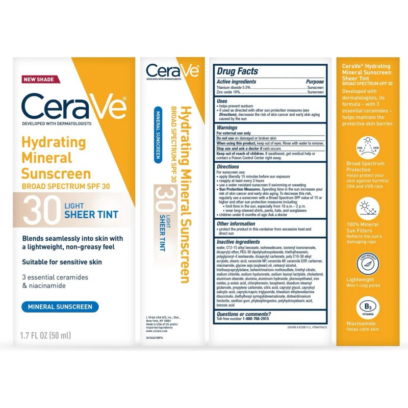Filtro Solar Tinta Spf Cerave Onzas Tono Claro