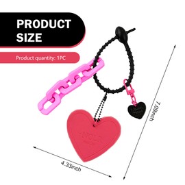 MOXRUQ Fashion Keychain, Pink Heart Shape Keychains, Double-sided Printing Cool Key Fob, Universal for Wristlet Strap Lanyard, Car Keys, Wallet, Cell Phone Charms and More (X197)