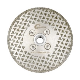 Diamond Cutting Grinding Disc 4.5"(115mm) - Double Side Coated Electroplated for Granite Marble Ceramic Procelain Tile Quartz 5/8"-11 Thread SANLEETEK
