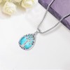 Eusense Baum des Lebens Halskette 925 Sterling Silber Türkis Anhänger