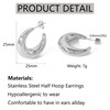 KASFREE Stainless Steel Hoop Earrings for Women Hypoallergenic Stud Hoop