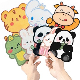 Trantranapa 8 pcs Cartoon Stiksers Decal for House Odor Remove Bathroom Toilet Lid Decals With Fragrance Decorative Animal Pattern Odor Removal Toilet Seat Cover Decals Decorative Sticker(Cute Pets 8)