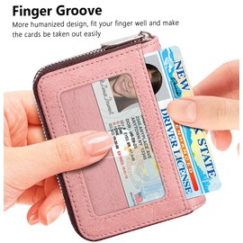 FurArt Credit Card Wallet, Zipper Card Cases Holder for Men Women, RFID Blocking, Keychain Wallet, Compact Size