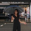 Lantusire Large Double-Ribs Umbrella with Reflective Strips, Automatic Reverse Folding