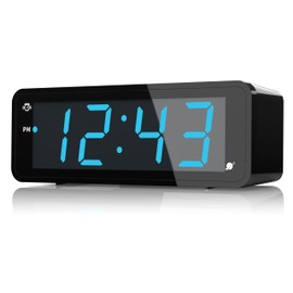 KWANWA Digital Alarm Clock with Large 1.8" LED Display, Battery Operated, 3-Level Adjustable Brightness, Loud Alarm with Snooze, 12/24H Format, Easy to Read for Bedroom, Seniors, Kids, Heavy Sleepers