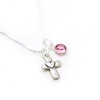 Cross Heart Necklace with Birthstone for Girls - Confirmation Gift