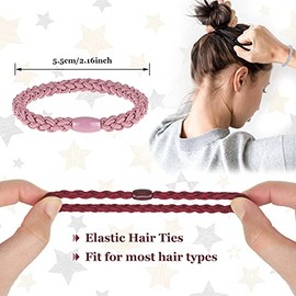 12 piezas de algodón para el pelo trenzado, bandas elásticas para el pelo, cuerdas trenzadas, accesorios para el pelo para mujeres y niñas, pelo grues