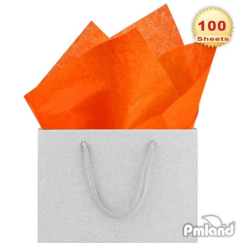 PMLAND Premium Quality Gift Wrapping Paper - Orange - 15