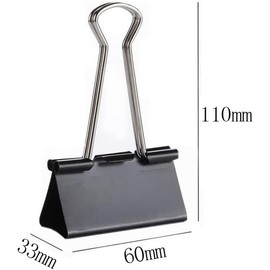 1pc Size 60mm Double Clips Extra Large Metal Black