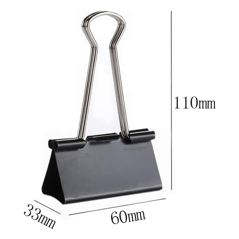 1pc Size 60mm Double Clips Extra Large Metal Black