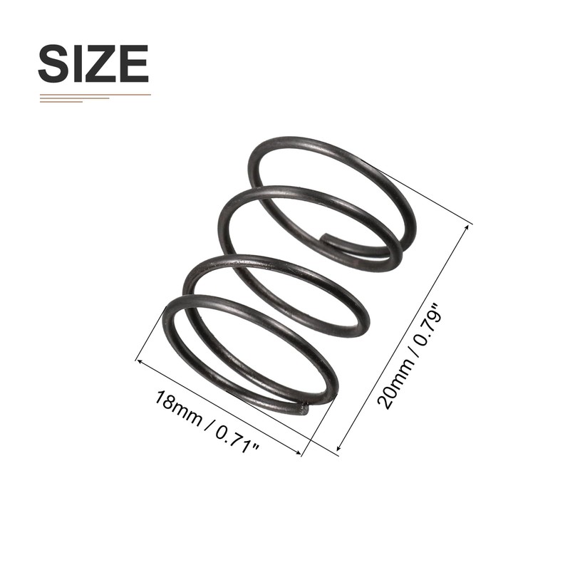 DTGN 1.2x18x20mm(DxODxL) Compression Spring - 10Pack - Good for Machinery