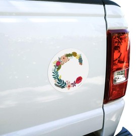 Letter C Floral Monogram Initial Automotive Car Refrigerator Locker Vinyl Circle Magnet