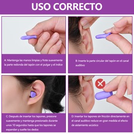 Tapones Para los oídos Para Dormir 61 pares de 36dB, Tapones Insonorizados para Dormir de Espuma Suaves,Tapones Ruido Dormir Cómodos Con Estuche Portati, Earplugs Reutilizables,Tapones De Silicona