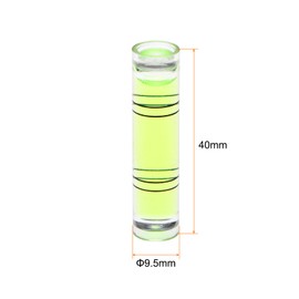 HARFINGTON 10pcs Cylindrical Bubble Level 9.5x40mm Mini Bullseye Spirit Levels for Leveling Camera Tripod Telescope Workshop Turntable Pictures Frame, Green