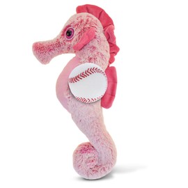 DolliBu Seahorse Stuffed Animal with Baseball Plush - Soft Huggable Seahorse, Adorable Playtime Plush Toy, Super Soft Plush Doll Animal Toy for Kids and Adults - 15 Inch