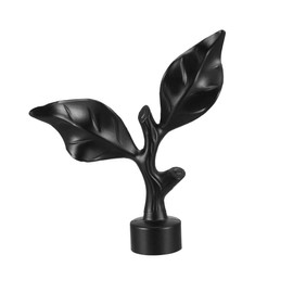 sourcing map Curtain Rod Finials Iron Cap End for 28mm Drapery Pole Black 132mm X 125mm