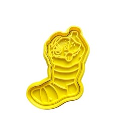 The Cookie Cutter Hub Christmas Stocking Cookie Cutter and Matching Embossing Cookie Cutter Clay Baking Decoration