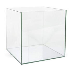Clear Floral Glass Square Planter 10" H x 10" W x 10" L - Cube Vase Vision Glass Pot