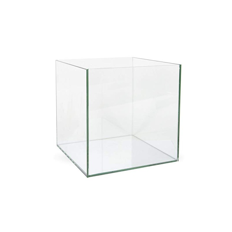 Clear Floral Glass Square Planter 10" H x 10" W