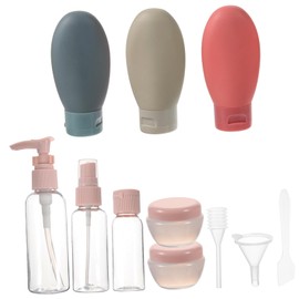 WOONEKY Travel Size Refillable Makeup Bottle Set 11 Piece Kit Travel Toiletry Bottles