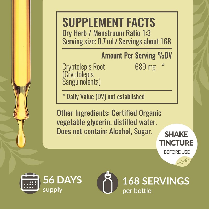 HERBAMAMA Cryptolepis Tincture - Vegan Cryptolepis Sanguinolenta Immune Support Supplement