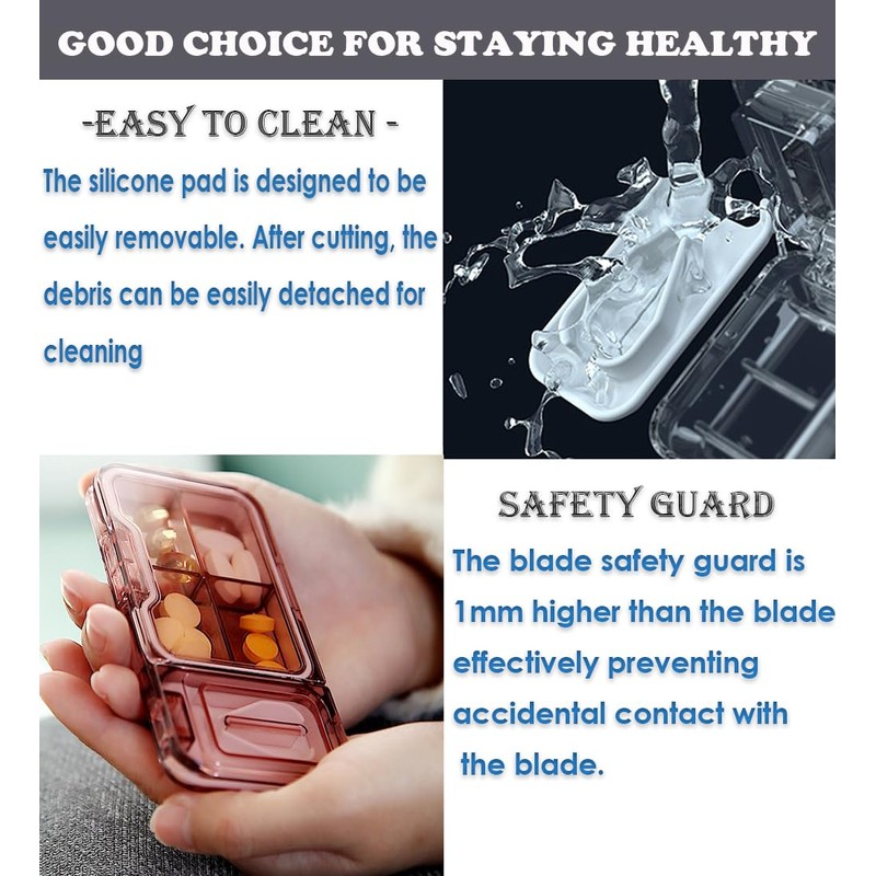Portable Large Pill Cutter - Professional 3-in-1 Pill Splitter and