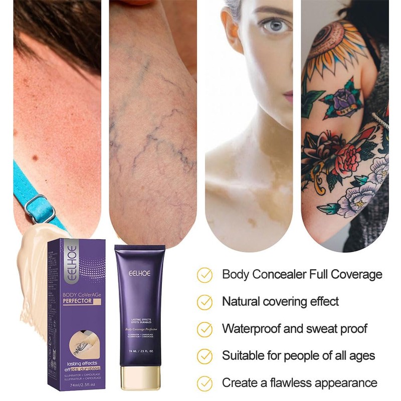 Body Concealer Waterproof,Body Concealer Full Coverage,Makeup Foundation,Waterproof Tattoo Cream for