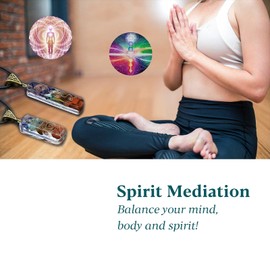 7 Orgon Chakra Crystals Stones Orgone Pendant, Orgonite Chakra Necklace for Emf Protection and Spiritual Healing (set of 2)