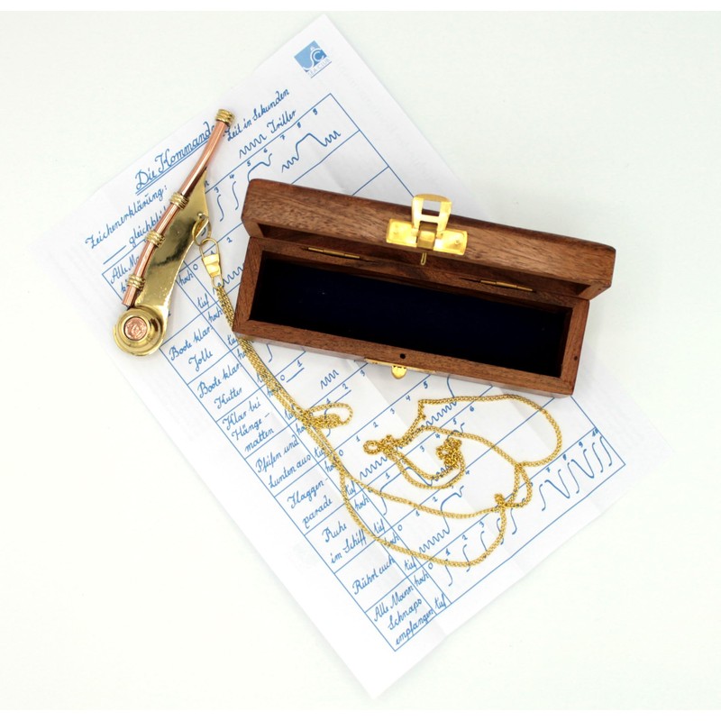Boatsman Whistle Brass with 80 cm Chain in Beautiful Wooden