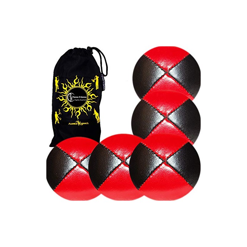 Flames 'N Games 5x Pro Thud Juggling Balls (LEATHER) Professional