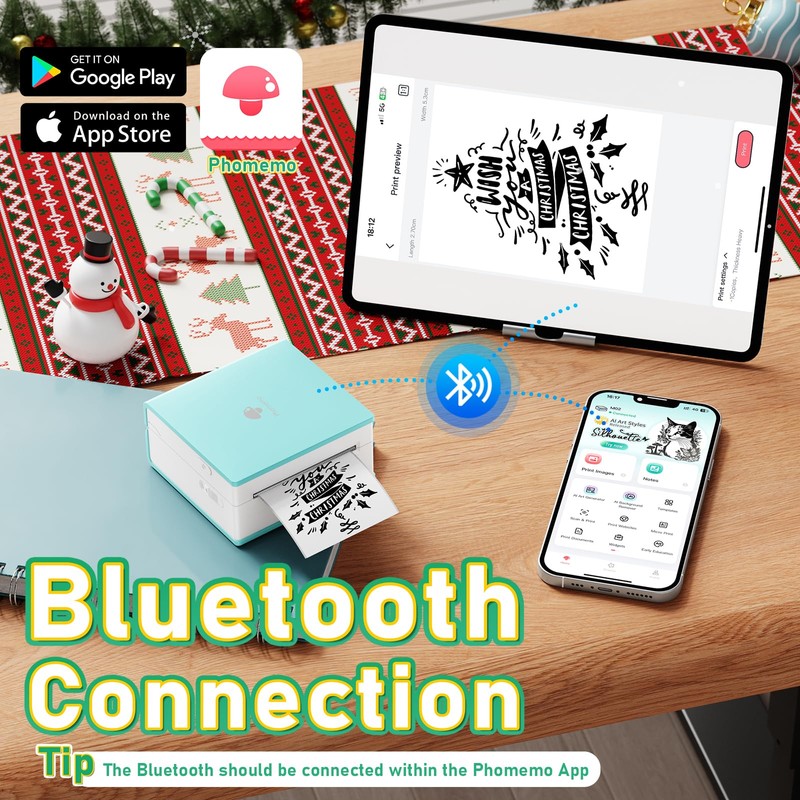 Phomemo Mini Sticker Printer, Mini Printer Sticker Maker Machine M02,