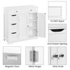 Yaheetech Bathroom Floor Cabinet, Large Storage Space Wooden Organizer with