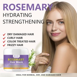 Organics Rosemary Strengthening Hair Mask, Essential Oil & Biotin Hair Treatment Conditioner, Repair for Dry, Damaged, & Frizzy Hair