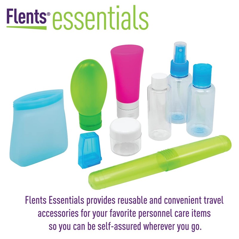 Flents Essential Silicone Pouch, Multi-Purpose Travel-Sized Container, Washable and Reusable,