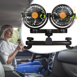 Fan For Car Backseat,Headrest Mounted Car Fan - Portable Adjustable Plug And Play Double Vent Cooling System For Kids Pet Truck Camping Travel