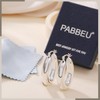 PABBEU Chunky Silver Hoop Earrings for Women, Hypoallergenic Lightweight 925