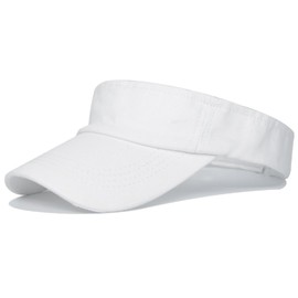 Golf Visor, White Golf Hat Running Visor, Long Peak Thicker Sweatband Adjustable GolfVisors for Women Men Fishing Tennis Running Cycling Outdoor Sports