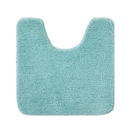 MIULEE Absorbent WC Toilet Rug Non Slip U Shape Bath Mat with High Hydroscopicity Rugs Super Soft Cozy and Shaggy Microfiber Rug Carpet for Bathroom 50x50 cm Sky-Blue