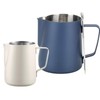 BSDLZCH 2 Pack Milk Frothing Pitcher 600ml & 350ml, Blue/Beige