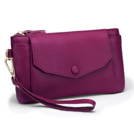 YALUXE Wristlet for Women Genuine Leather Crossbody Clutch Cellphone Smartphone Wallet Vintage Purse Travel