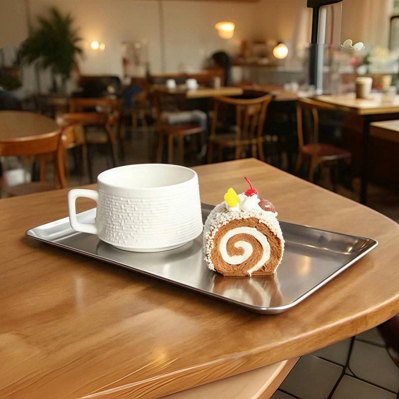 IMEEA Silver Tray SUS304 Stainless Steel Rectangular Tray for Bathroom