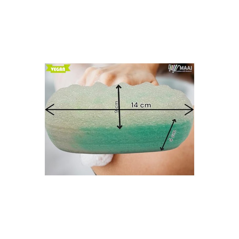 Massage- und Badeschwamm, Oval, 14x9x4cm, Zweifarbig