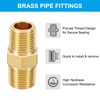 PATIKIL Brass Nipple Pipe Fittings, 2Pcs 1/4" BSPT x 1/4"