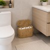 Toilet Paper Storage Basket with Lid, Narrow Bathroom Organizer for