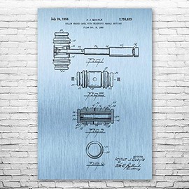 Judges Gavel Poster Print, Judge Gift, Courtroom Decor, Law School Art, Paralegal Gift, Courthouse Art, Law Student Blue Steel (13 inch x 19 inch)