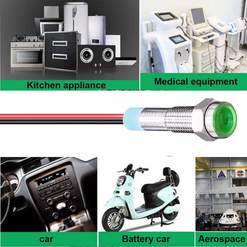 KILIGEN 10pcs 6mm 110V-220VAC LED Waterproof Indicator Light Pilot Light