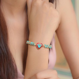 MOOGEEN Sister Bracelet Birthday Gifts from Sister Graduation Gifts Unique Jasper Heart Beaded Bracelets for Women Big Sisters Gift to My Sisters Bracelet Christmas Jewelry