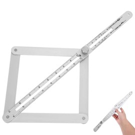 Pcmursal Corner Angle Finder Tool, Miter Saw Protractor with Scale, Miter Angle Finder,Stainless Steel Digital Angle Scale (Silver)
