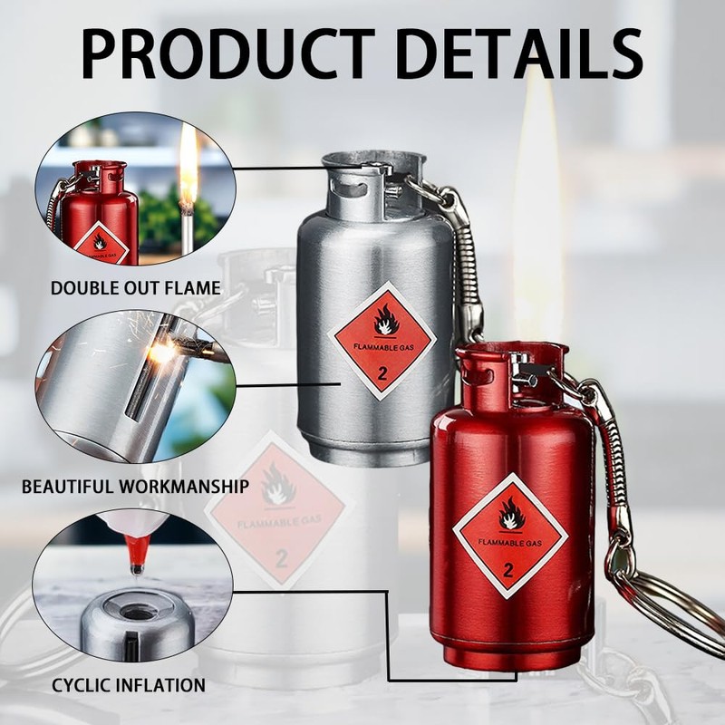 Match Keychain Lighter, Kerosene Refillable, Waterproof Flint Igniter, Permanent Match